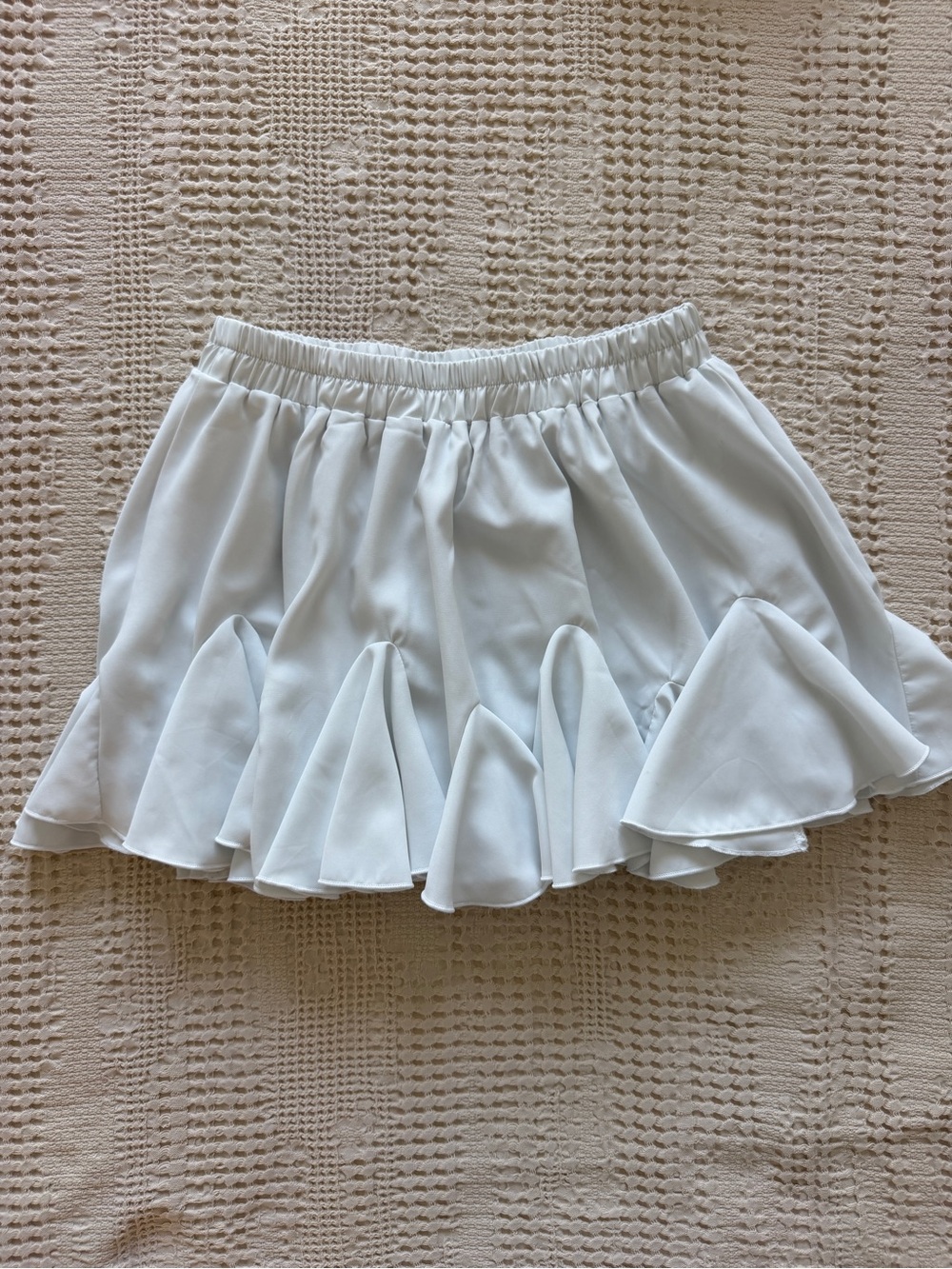 White Tiered Ruffle Mini Skirt Romantic Cottagecore